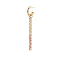 Mini Alternating Hoop with Pink Sapphire Pavé Charm