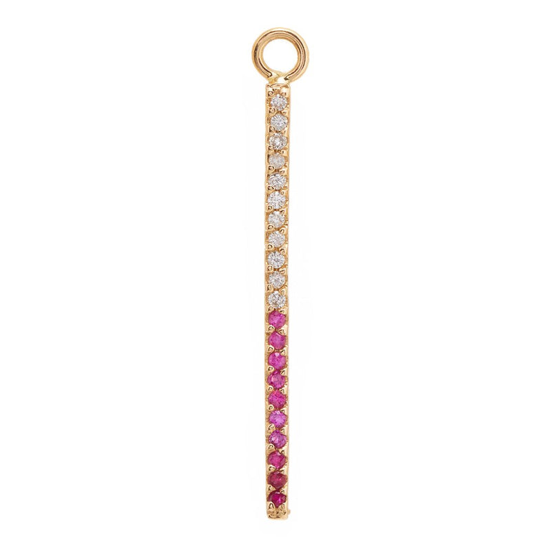Short Pavé Bar Charm with Pink Sapphires