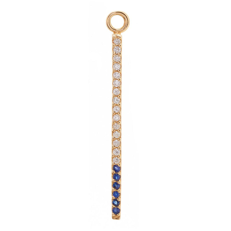Short Pavé Bar Charm with Blue Sapphire