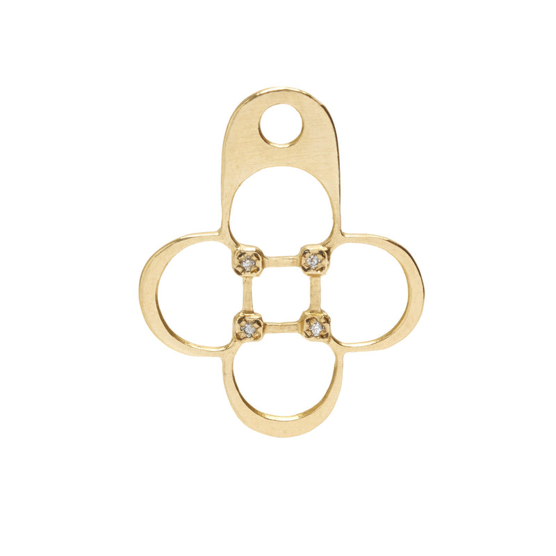 Shrine Earring Charm in Gold with Diamonds