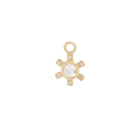 Pinwheel Charm with White Sapphire