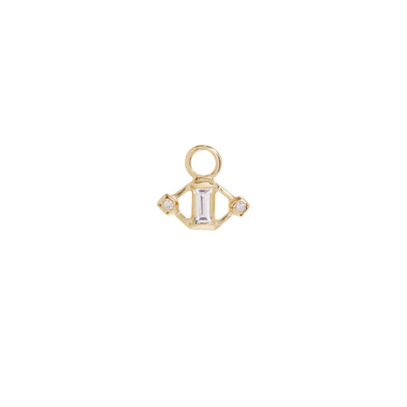 Kite Charm with White Sapphire and Diamonds