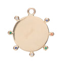 Soleil Disc Charm in Gold and Mixed Stones