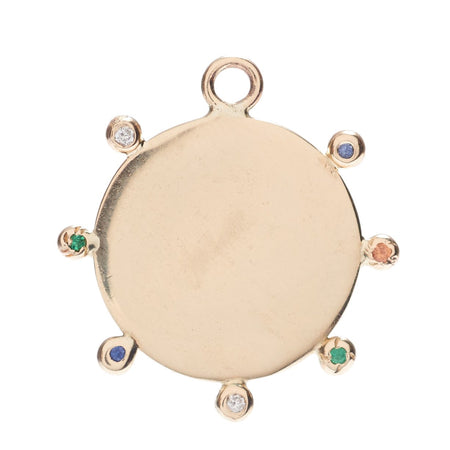 Soleil Disc Charm in Gold and Mixed Stones