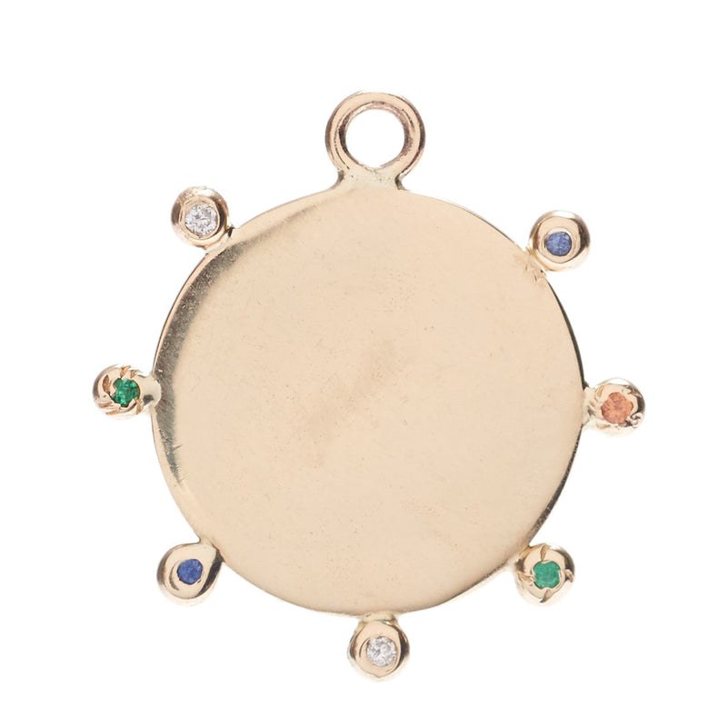 Soleil Disc Charm in Gold and Mixed Stones