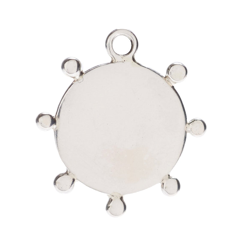 Soleil Disc Charm in Silver