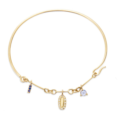 Diamond and Sapphire Charms Bangle