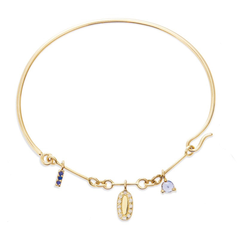 Diamond and Sapphire Charms Bangle