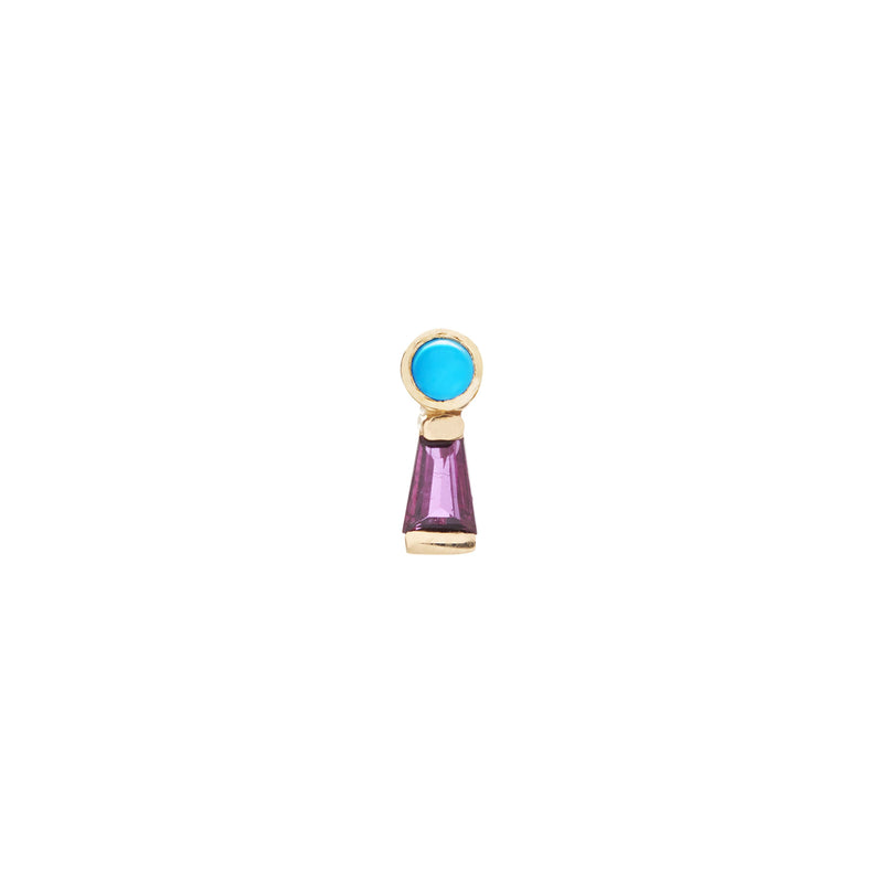 Key Hole Studs with Turquoise