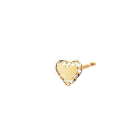 Pave Heart Studs with Diamond