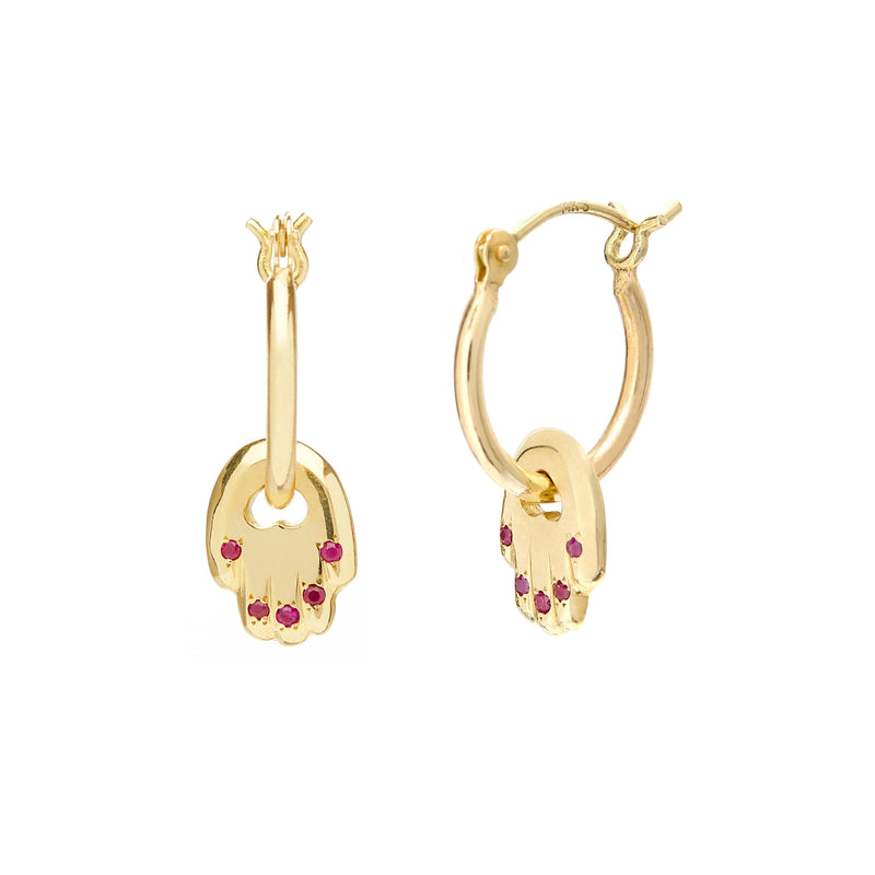 Ruby Hamsa Hoops