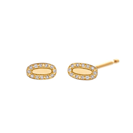 Diamond Oval Studs
