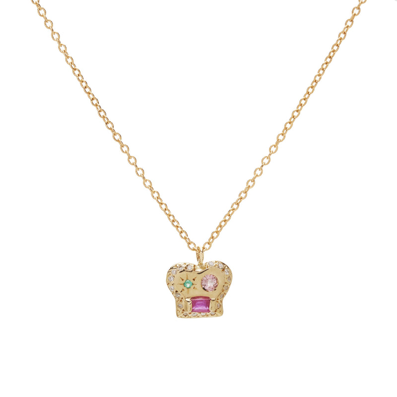 Brian Pendant Necklace with Ruby and Mixed Stones