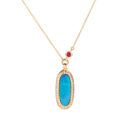 Simone Pendant Necklace with Opal