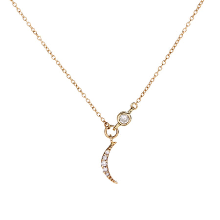 Tiny Crescent Pendant Necklace