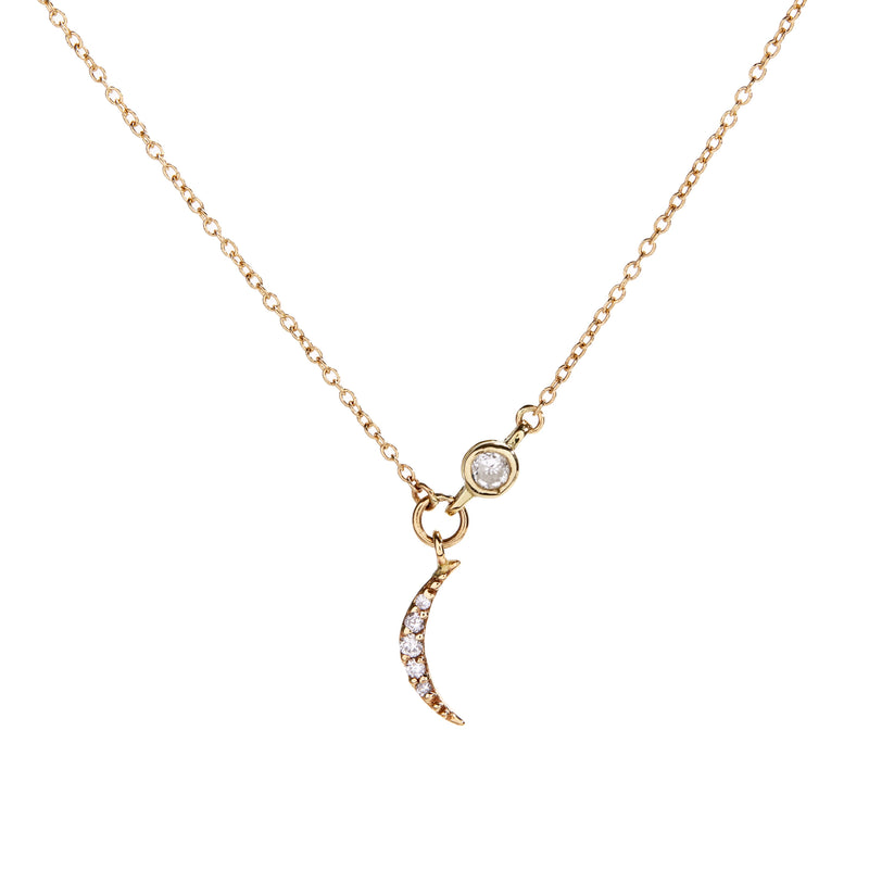 Tiny Crescent Pendant Necklace