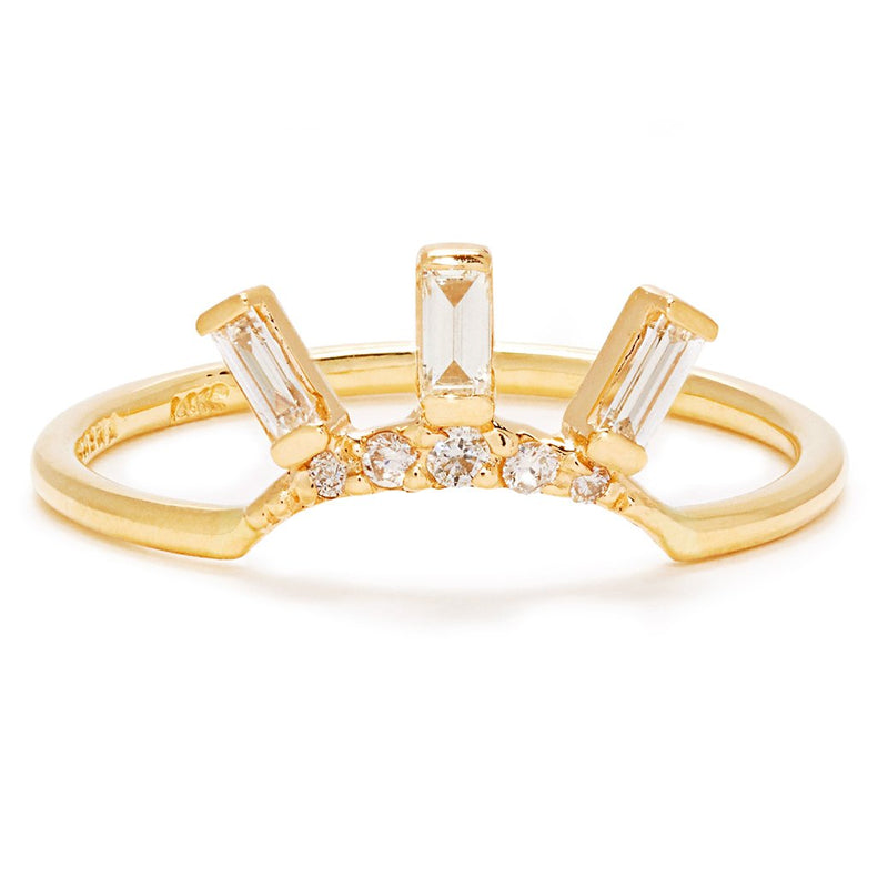 Tiny Diamond Crown Ring