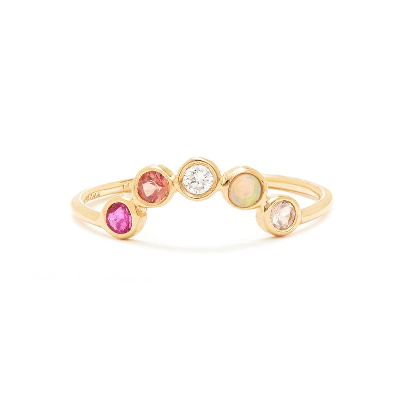 Curve Band with Mixed Stones