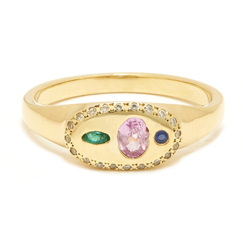 Mini Nandi Ring with Pink Sapphire