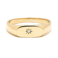 Tiny Signet with Star Set Diamond