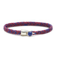 Scosha Fishtail Lapis Button Bracelet in Silver with Berry and Royal Fleck
