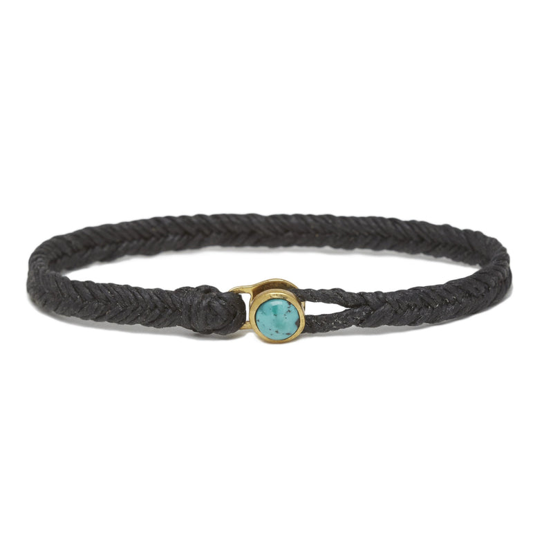 Classic Fishtail Turquoise Button in Brass and Black