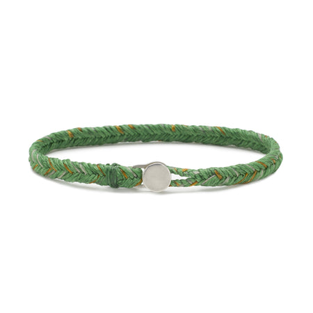 Scosha Classic Fishtail Bracelet Button in Kelly Green, Soleil, and Natural Fleck