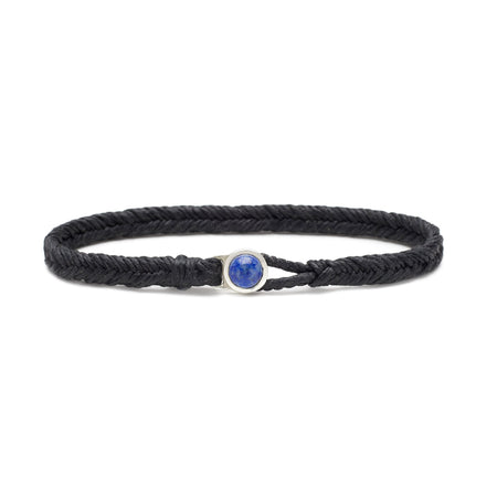 Scosha Classic Fishtail Lapis Button Bracelet in Black