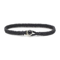 Scosha Classic Fishtail Onyx Button Bracelet in Silver & Black