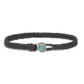 Scosha Fishtail Turquoise Button Bracelet in Silver and Black