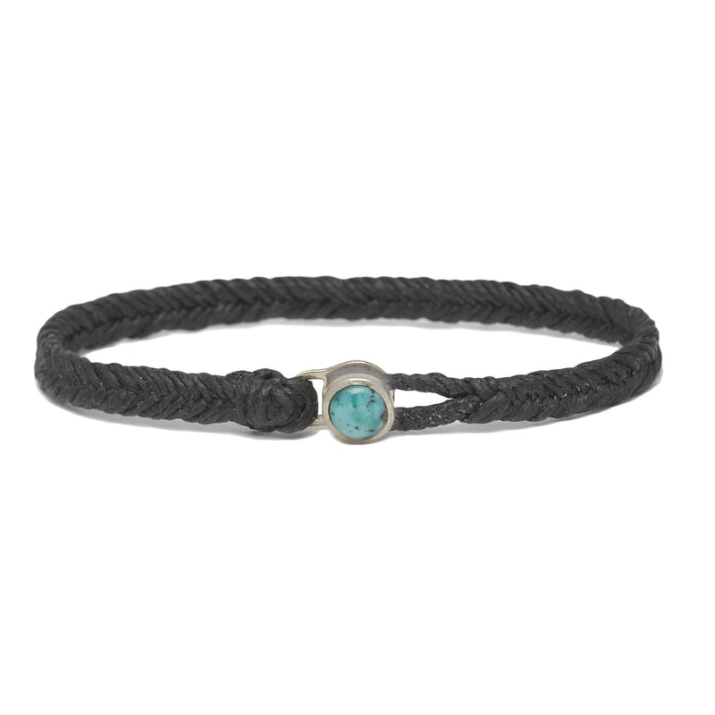 Classic Fishtail Turquoise Button in Silver and Black