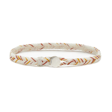 Scosha Classic Fishtail Button Bracelet in White, Rust, and Soleil Fleck