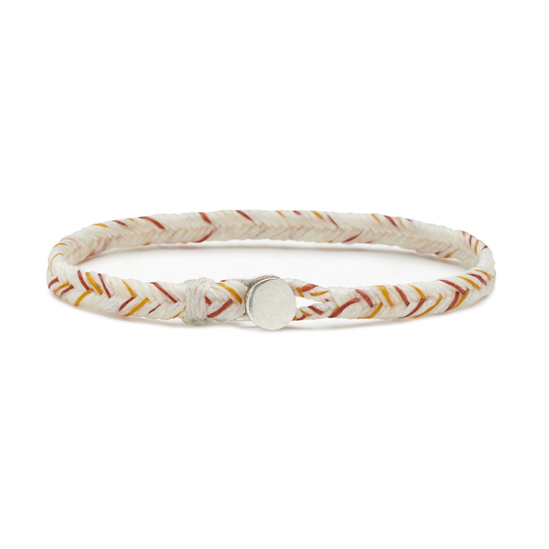 Classic Fishtail Button in White, Rust, and Soleil Fleck