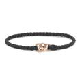 Single Wrap Bracelet in Rose Gold with Black