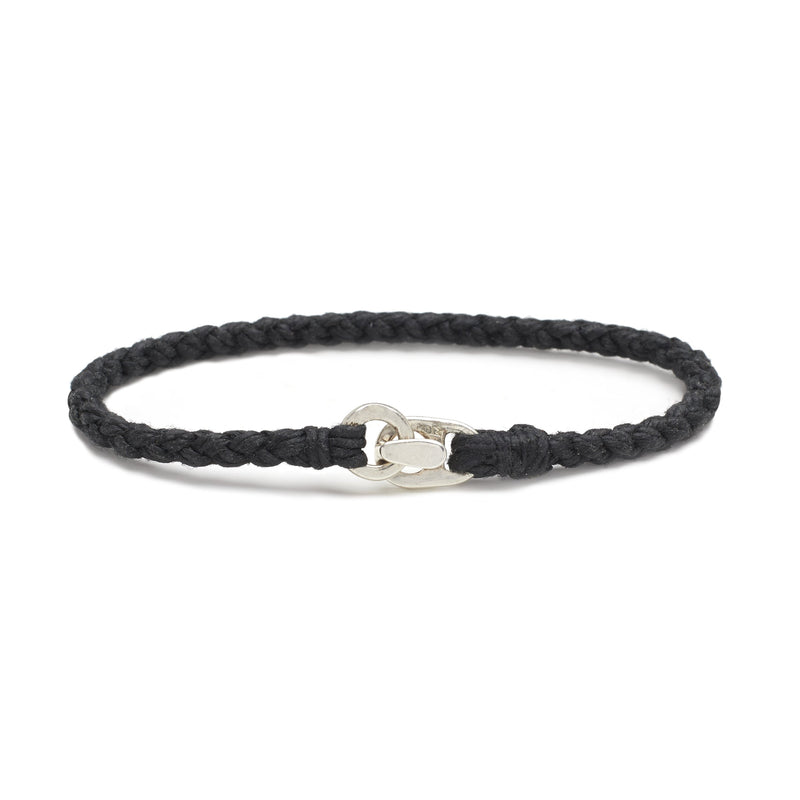 Single Wrap Bracelet in Silver and Black