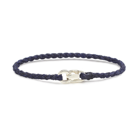 Single Wrap Bracelet in Silver and Indigo