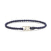 Single Wrap Bracelet in Silver and Indigo