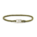 Single Wrap Bracelet in Silver and Olive