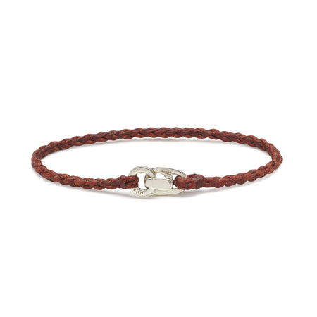 Single Wrap Bracelet in Silver and Rust