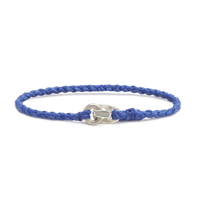 Single Wrap Bracelet in Silver and Royal
