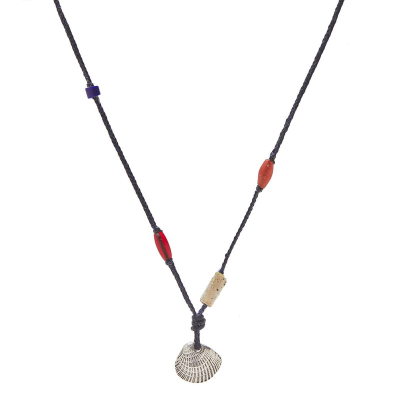 Beaded Shell and Charm Necklace