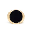 Classic Tablet Ring in Gold with Onyx Front View