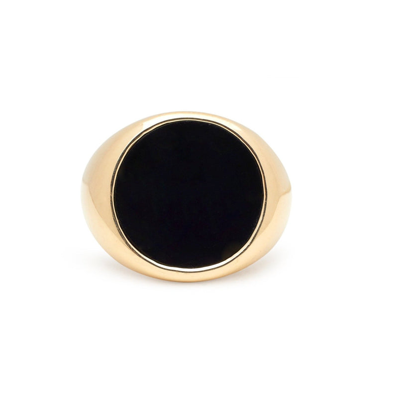 Classic Tablet Ring in Gold with Onyx