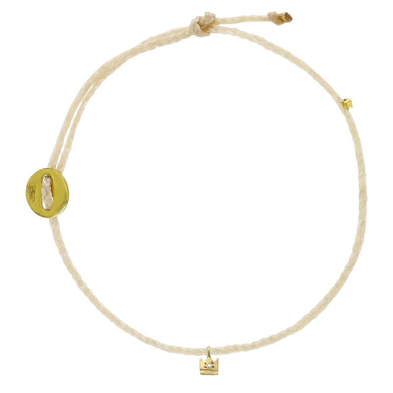 Signature Bracelet in Natural with Diamond Crown