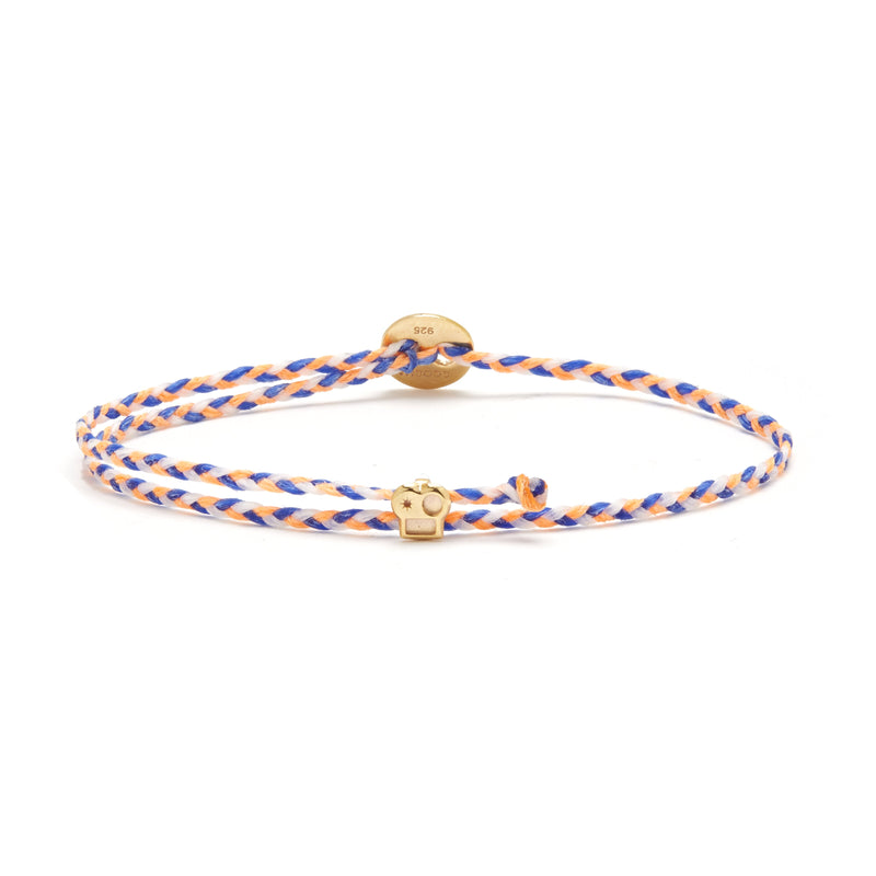 Signature Bracelet with Brian Slider in Neon Peach/Royal Blue Blend
