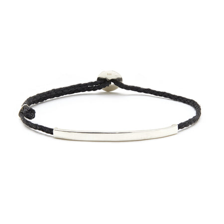 Adjustable Signature Bracelet with ID Bar in Black