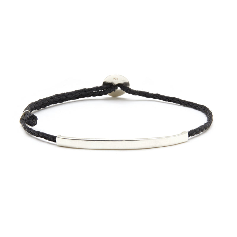 Adjustable Signature Bracelet with ID Bar in Black