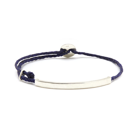 Adjustable Signature Bracelet with ID Bar in Indigo