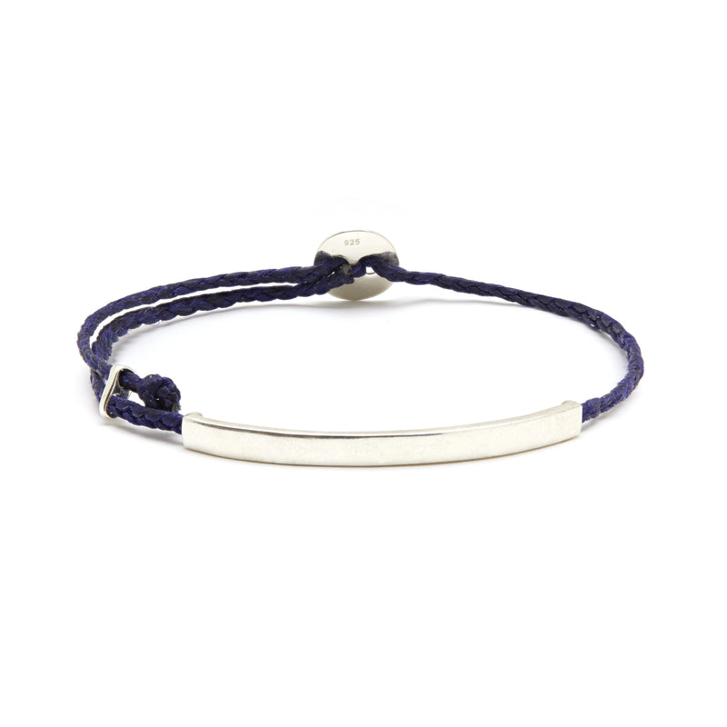 Adjustable Signature Bracelet with ID Bar in Indigo