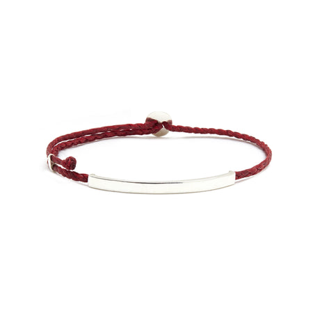 Adjustable Signature Bracelet with ID Bar in Red